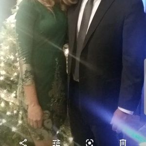 Gianni Bini Emerald Green Gold Floral Fitted